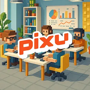 création de logo - univers isometrique pixelisé