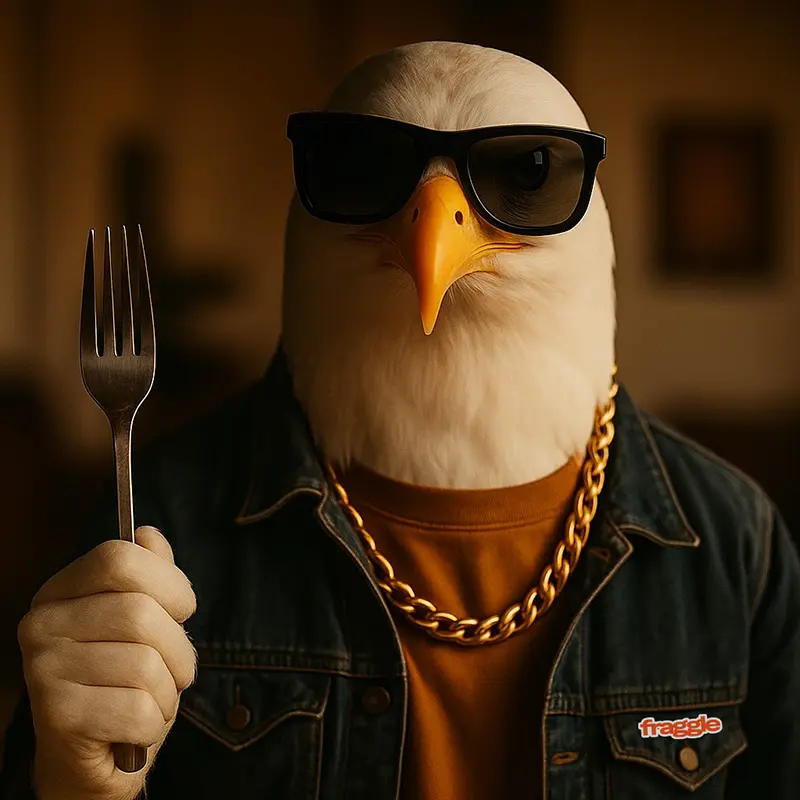 Goéland avec une fourchette.